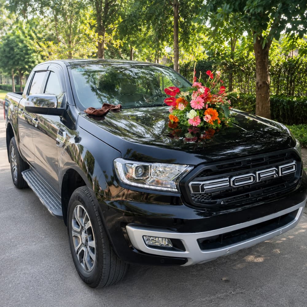 Marriage Car Decor With Rose — 7eventzz decoration
