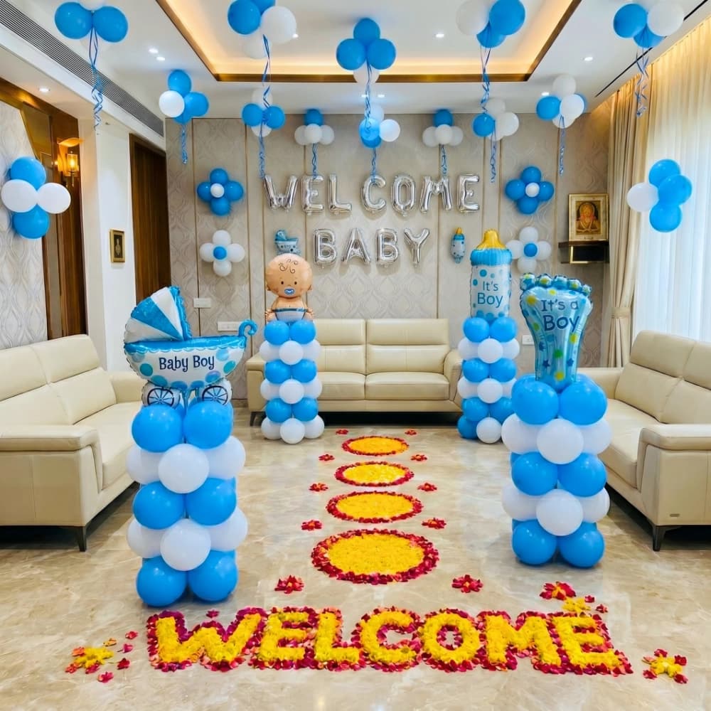 Welcome Baby Boy Floral Decoration