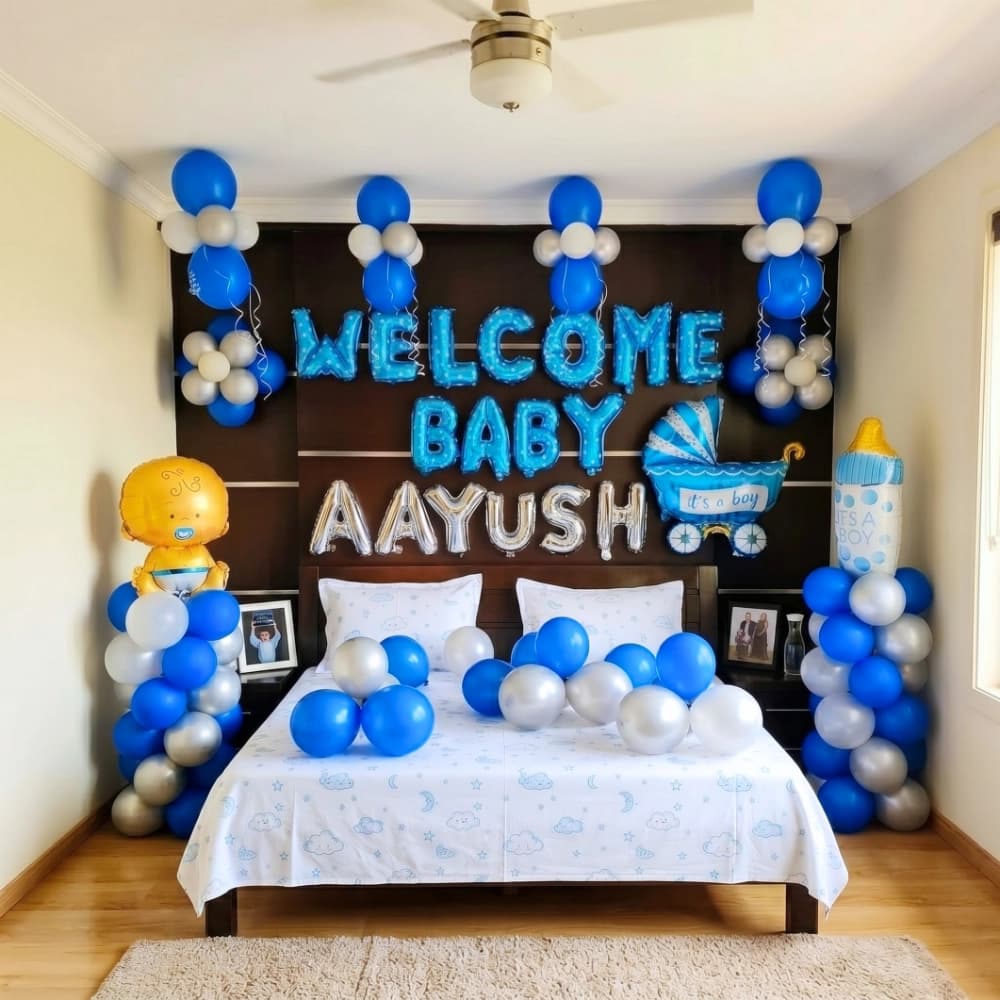 Welcome Baby Boy  Balloon Decoration