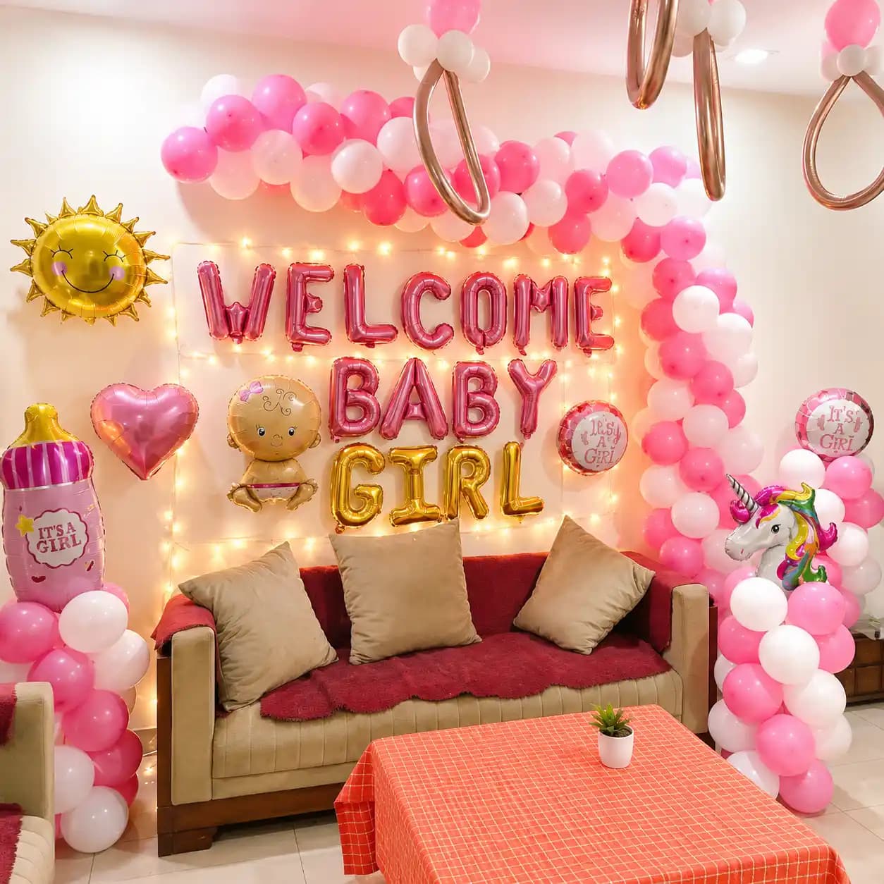 Pink White Welcome Decoration — 7eventzz decoration