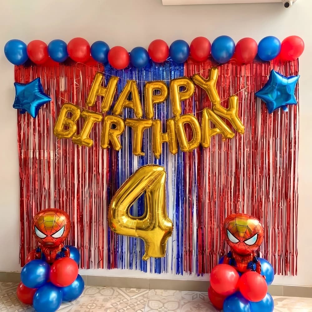 Simple Spiderman Theme Birthday Decoration