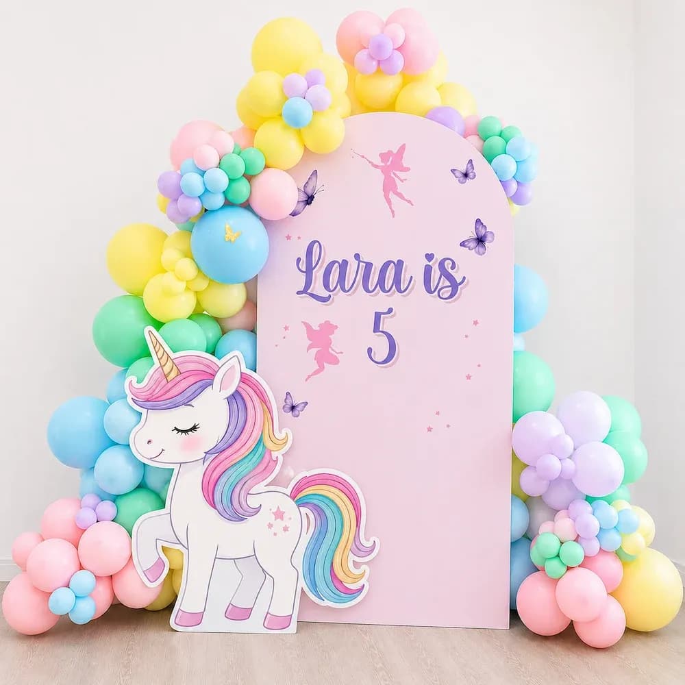 Pastel Unicorn Theme Birthday Balloon Decoration — 7eventzz decoration