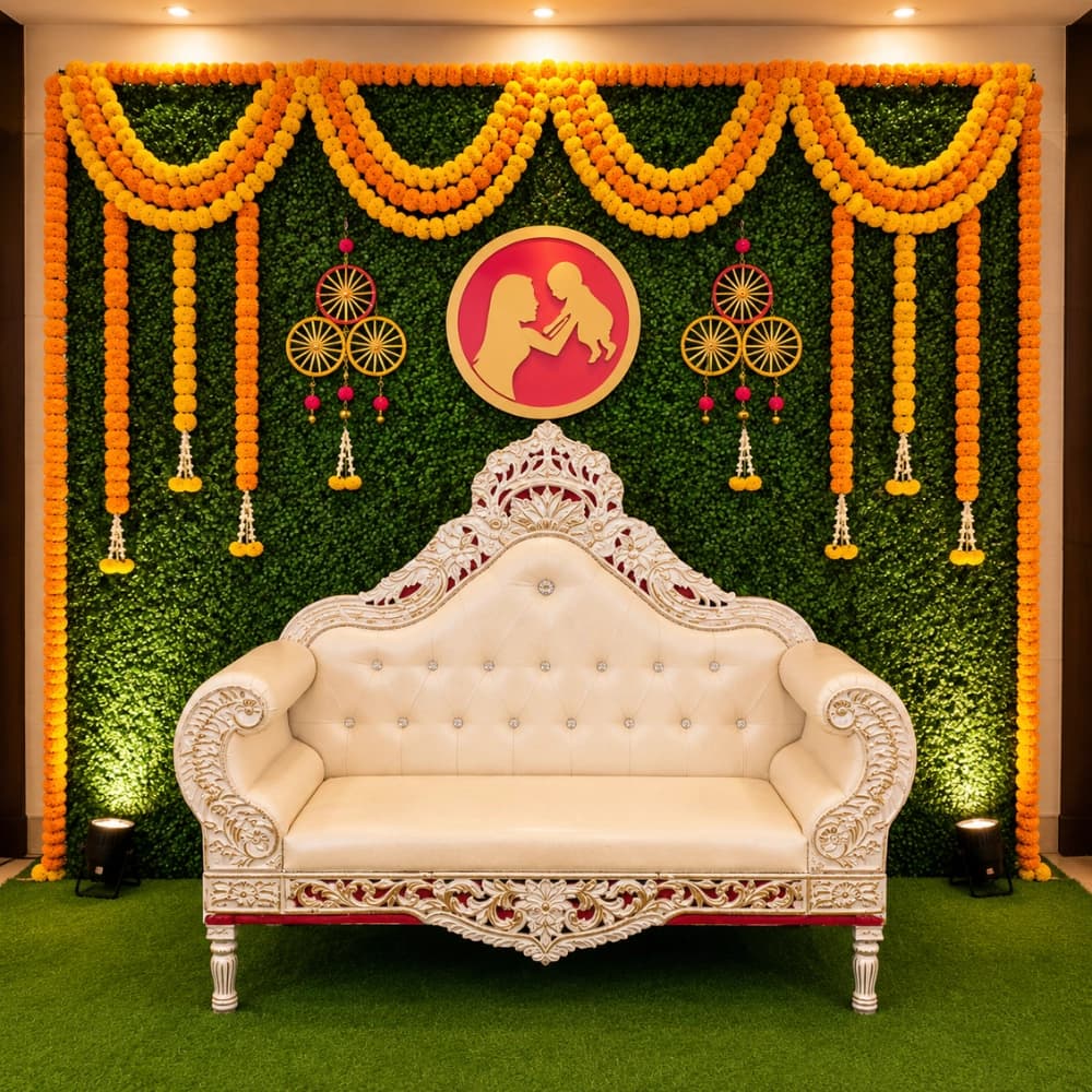 Traditional Godh Bharai Backdrop — 7eventzz decoration