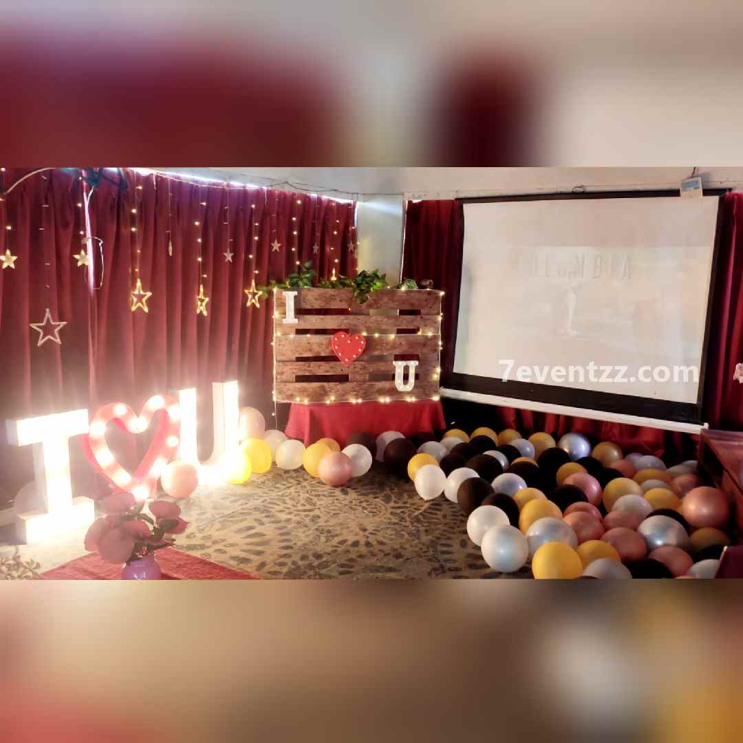 Indoor Movie Candle Light Setup