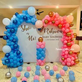 She or He Baby Shower Backdrop