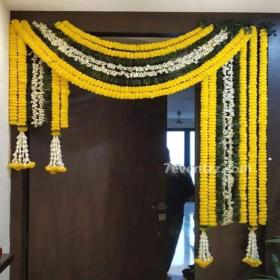 Front Door Decoration with Flowers