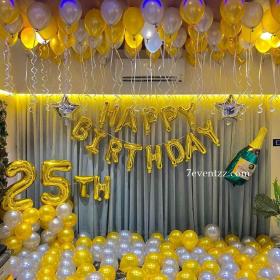 Gold Birthday Hall Decoration